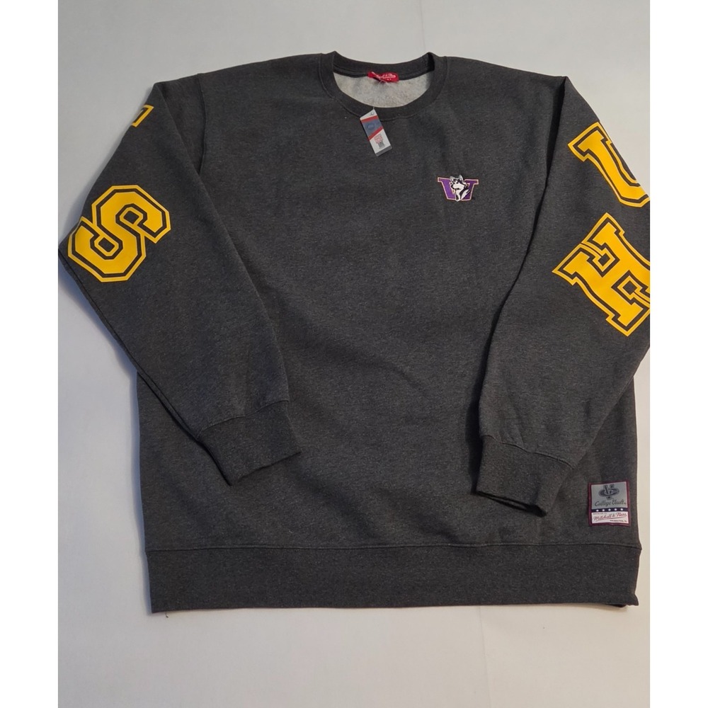 Mitchell & Ness Sweatshirt Womens M Grey Excellent UW Huskies College Vault